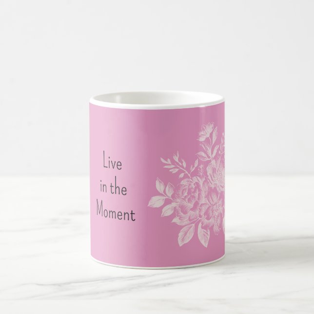 Rosa Creme Blumen Kaffeetasse (Mittel)