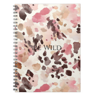 Rosa Creme Brown Leopard Notizblock
