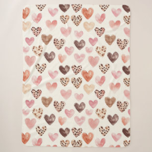 Rosa Creme Cowgirl-Herzen Sherpadecke