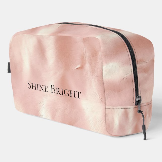 Rosa Creme Cowgirl Südwest Cowhide Waschbeutel (Rechte Ecke)