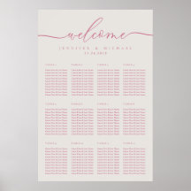 Rosa Creme Einfache Hochzeitssitze Zwölf Tische