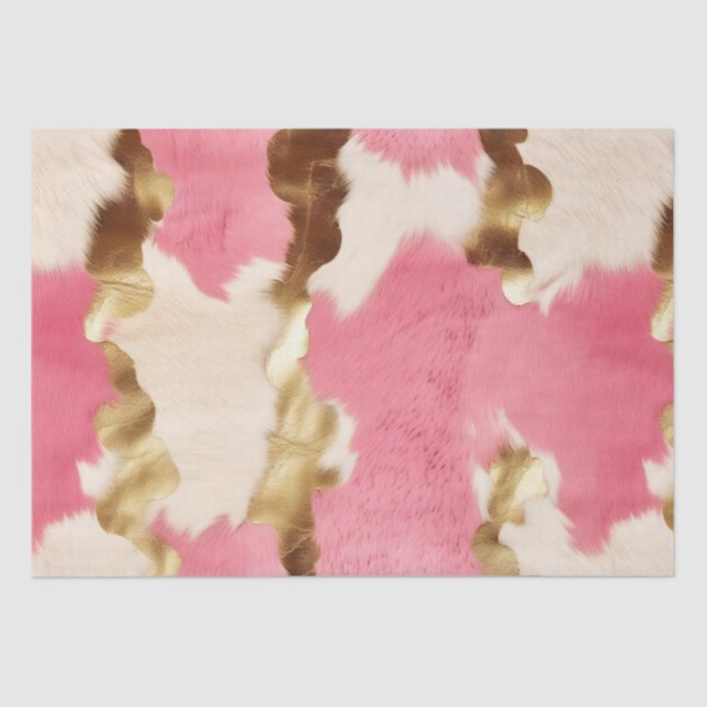 Rosa Creme Gold Cowhide Seidenpapier (Vorderseite)