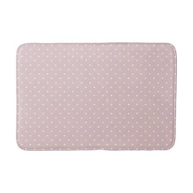 Rosa Creme Punkte Verspielt  Badematte (Vorderseite)