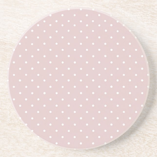 Rosa Creme Punkte Verspielt  Getränkeuntersetzer (Vorne)