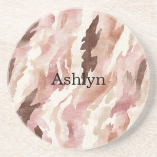 Rosa Creme Schokolade Braun Abstrakt Getränkeuntersetzer