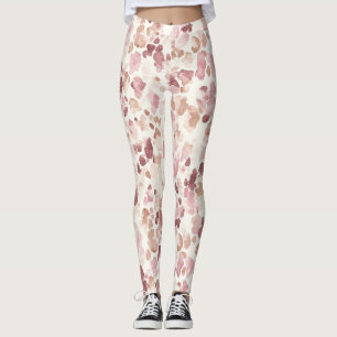 Rosa Creme Schokolade Braun Abstrakt Leopard Tier Leggings