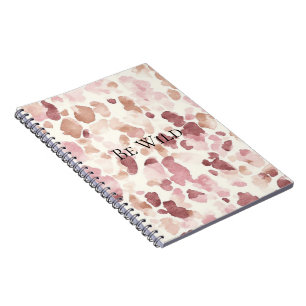 Rosa Creme Schokolade Braun Abstrakt Leopard Tier Notizblock