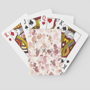 Rosa Creme Schokolade Braun Abstrakt Leopard Tier Spielkarten