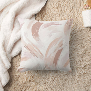 Rosa Creme Weiß Abstraktes Weihnachten Kissen