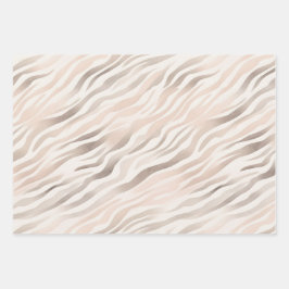 Rosa Creme Zebra Animal Print Birthday Geschenkpapier Set