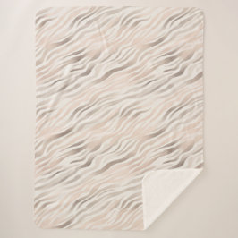 Rosa Creme Zebra Animal Print Sherpadecke