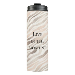 Rosa Creme Zebra Animal Print Thermosbecher