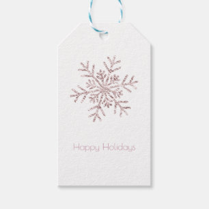Rosa Crinkle Winter Wonderland Snowflake Elegante Geschenkanhänger