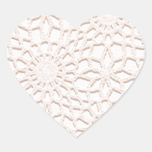 Rosa Crochet Herz-Aufkleber