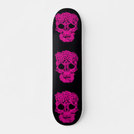 Rosa Crochet Skull Skateboard. Skateboard