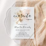 Rosa Cuarenta y Fabulosa Cumpleaños Einladung<br><div class="desc">Esta invitación de 40 cumpleaños presenta un salpicón de acuarela rosa y dorado, junto con una Combinación de fuentes modern as y elegantes. Con sus vibraciones femeninas, es perfta para una mujer moderna y elegante. ¿Necesitas una para una edad diferente? Kein Heuproblem, se puede personalizar haciendo clik en el botón...</div>
