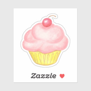 Rosa Cupcake-Aufkleber Aufkleber