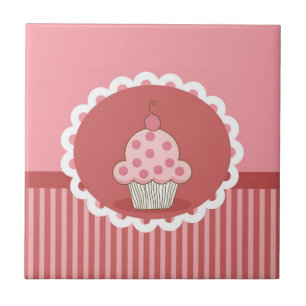 Rosa Cupcake-Design Fliese