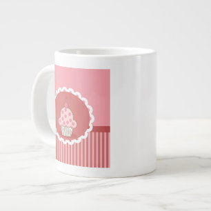 rosa Cupcake-Design Jumbo-Tasse