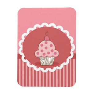 rosa Cupcake-Design Magnet