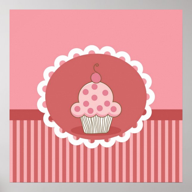 rosa Cupcake-Design Poster (Vorne)
