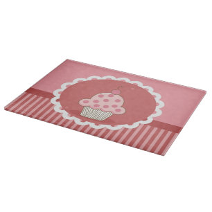Rosa Cupcake-Design Schneidebrett