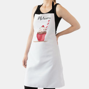 Rosa Cupcake-Süßigkeiten Handgezeichnetes Backen E Schürze