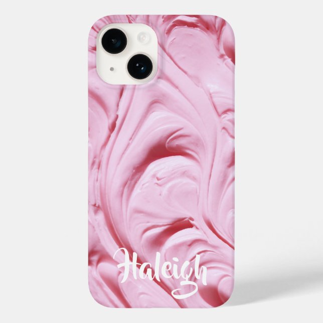 Rosa Cupcake Zuckerguss Personalisiert Case-Mate iPhone 14 Hülle (Rückseite)