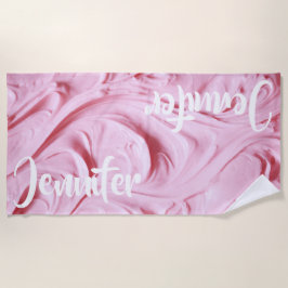 Rosa Cupcake Zuckerguss Personalisiert Strandtuch