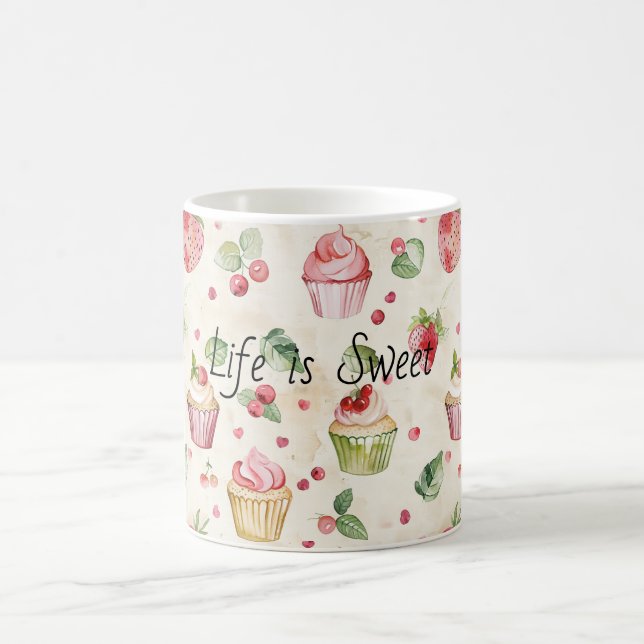Rosa Cupcakes Kaffeetasse (Mittel)