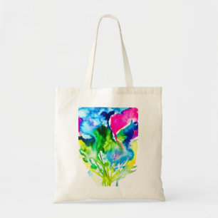 Rosa Cyclamen Blume abstrakte Wasserfarbe Tragetasche