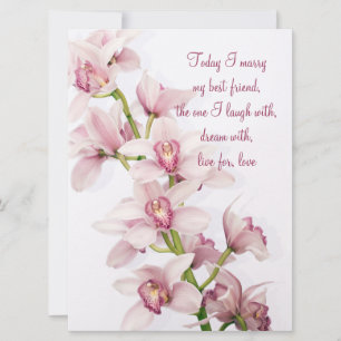Rosa Cymbidium Orchid Hochzeit Einladung
