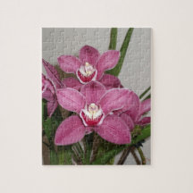 Rosa Cymbidium-Orchideen-Puzzlespiel