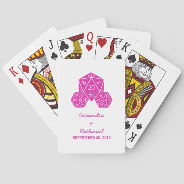Rosa D20-würzige Hochzeitskarten Spielkarten (Rückseite)