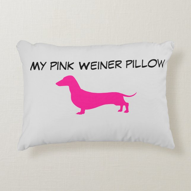 Rosa Dackel Akzent Pillow Mein rosa Weiner Dekokissen (Vorderseite)
