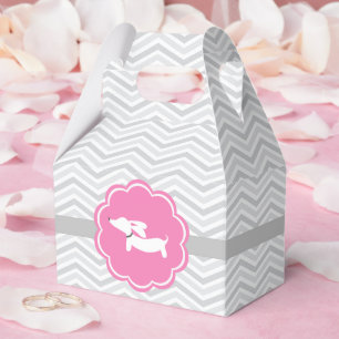 Rosa Dackel-Baby-Party-Geschenkbox Geschenkschachtel