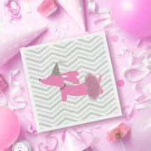 Rosa Dackel Ballerina Tutu Party Napkins