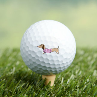 Rosa Dackel Dog & Hearts Liebe Golfer-Geschenk Golfball