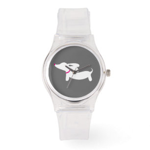 Rosa Dackel Hund Dackel beobachten Hund Lover Armbanduhr