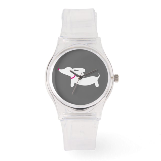 Rosa Dackel Hund Dackel beobachten Hund Lover Armbanduhr (Vorderseite)