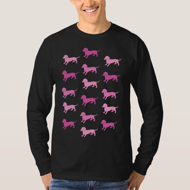 Rosa Dackeln T-Shirt (Vorderseite)