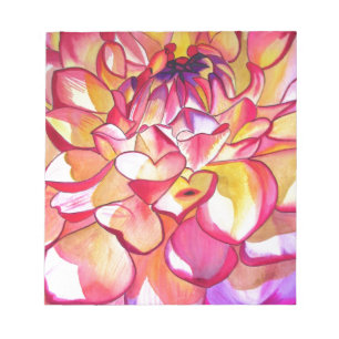 Rosa Dahlia Blume Aquarell Kunst Notizblock