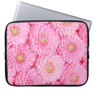 Rosa Dahlia Blume Hintergrund. Top-Ansicht. Laptopschutzhülle