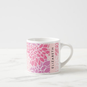 Rosa Dahlia-Blume, Muster der Blume, Ihr Name Espressotasse