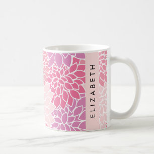 Rosa Dahlia-Blume, Muster der Blume, Ihr Name Kaffeetasse