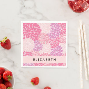 Rosa Dahlia-Blume, Muster der Blume, Ihr Name Serviette