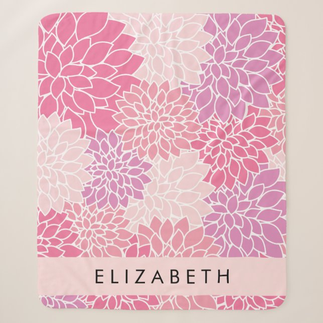 Rosa Dahlia-Blume, Muster der Blume, Ihr Name Sherpadecke (Vorderseite)