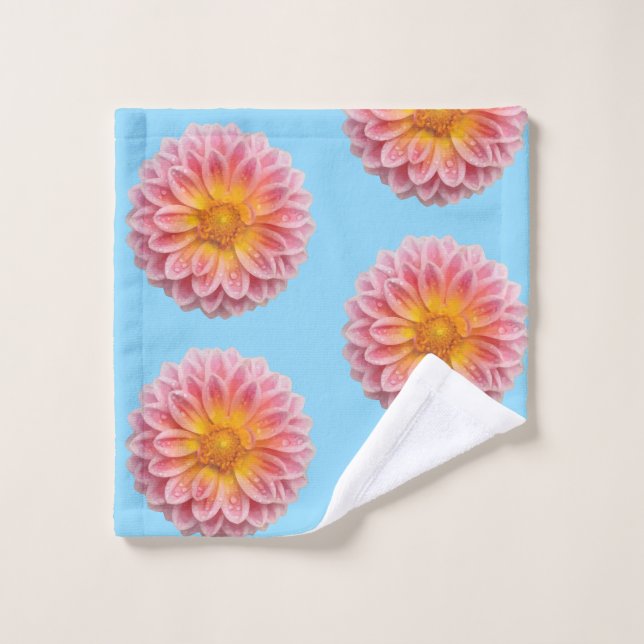 Rosa Dahlia- und Taubentropfen Waschlappen (Waschlappen)