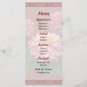 Rosa Dahlias Kidd Climax Menü Menükarte