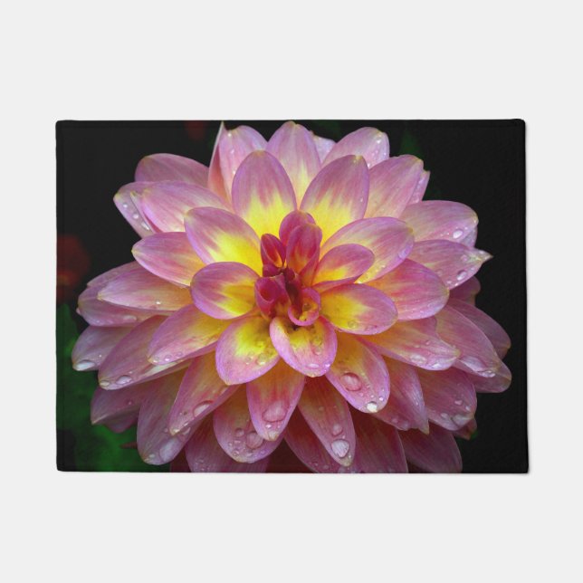 Rosa Dahlie Fußmatte (Vorderseite)